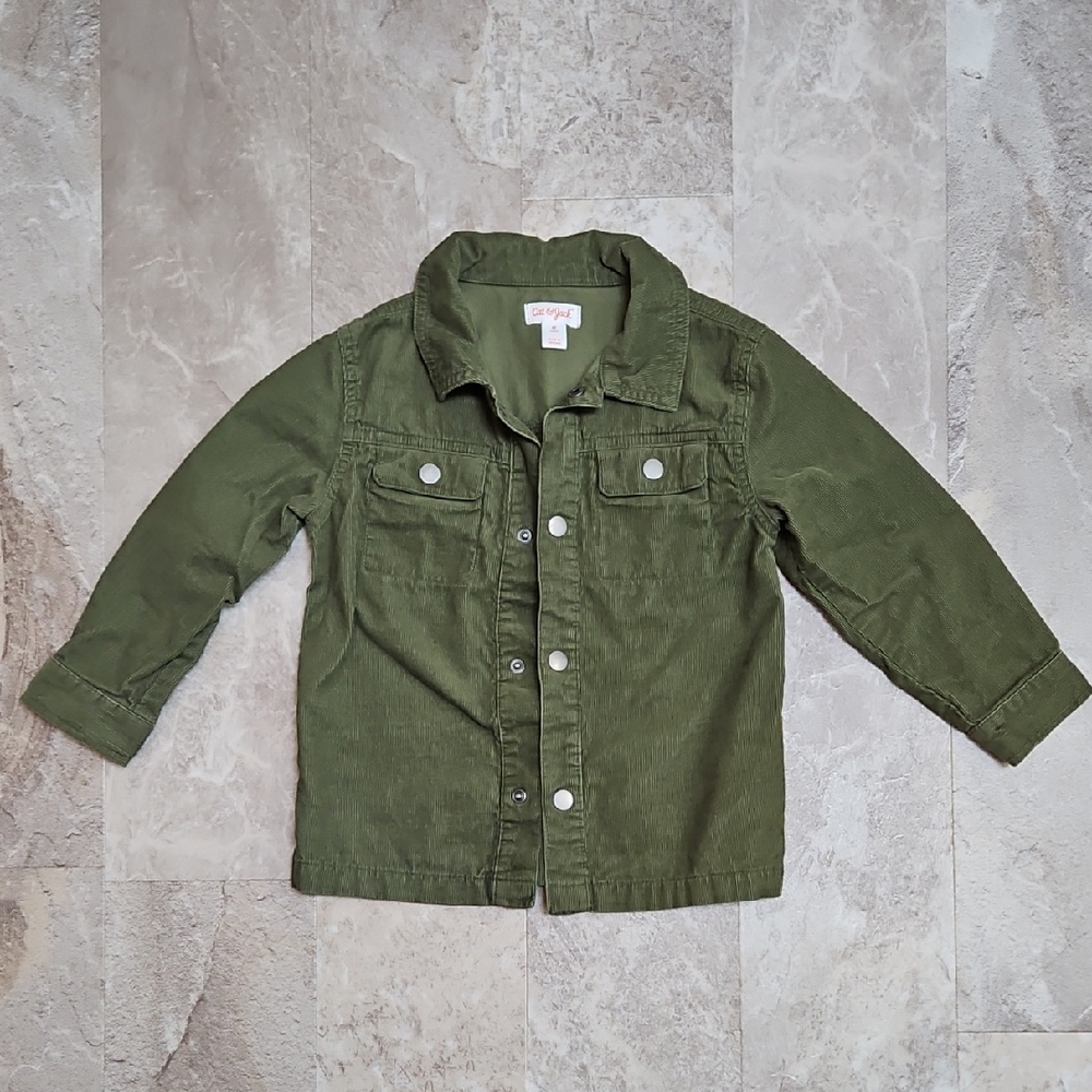 Cat & Jack Olive Green Corduroy Shirt. 4T. EUC.